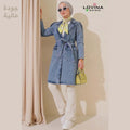 Light Blue Double Pocket Belted Denim Trench Coat