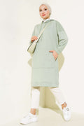 Wide Fit Mint Green Hooded Sport Tunic with Pockets