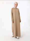 Beige crewneck sweatshirt Dress
