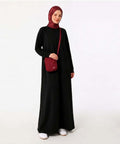 Plus Size Black Crewneck Sweatshirt Dress