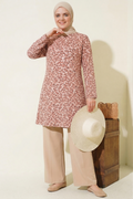 Powder Floral Print Loose Fit Long Tunic