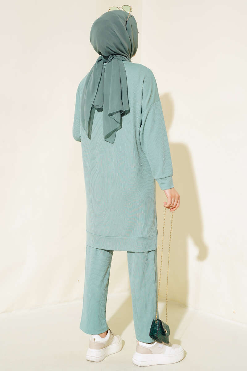 Mint Green Ribbed Two-Piece Set