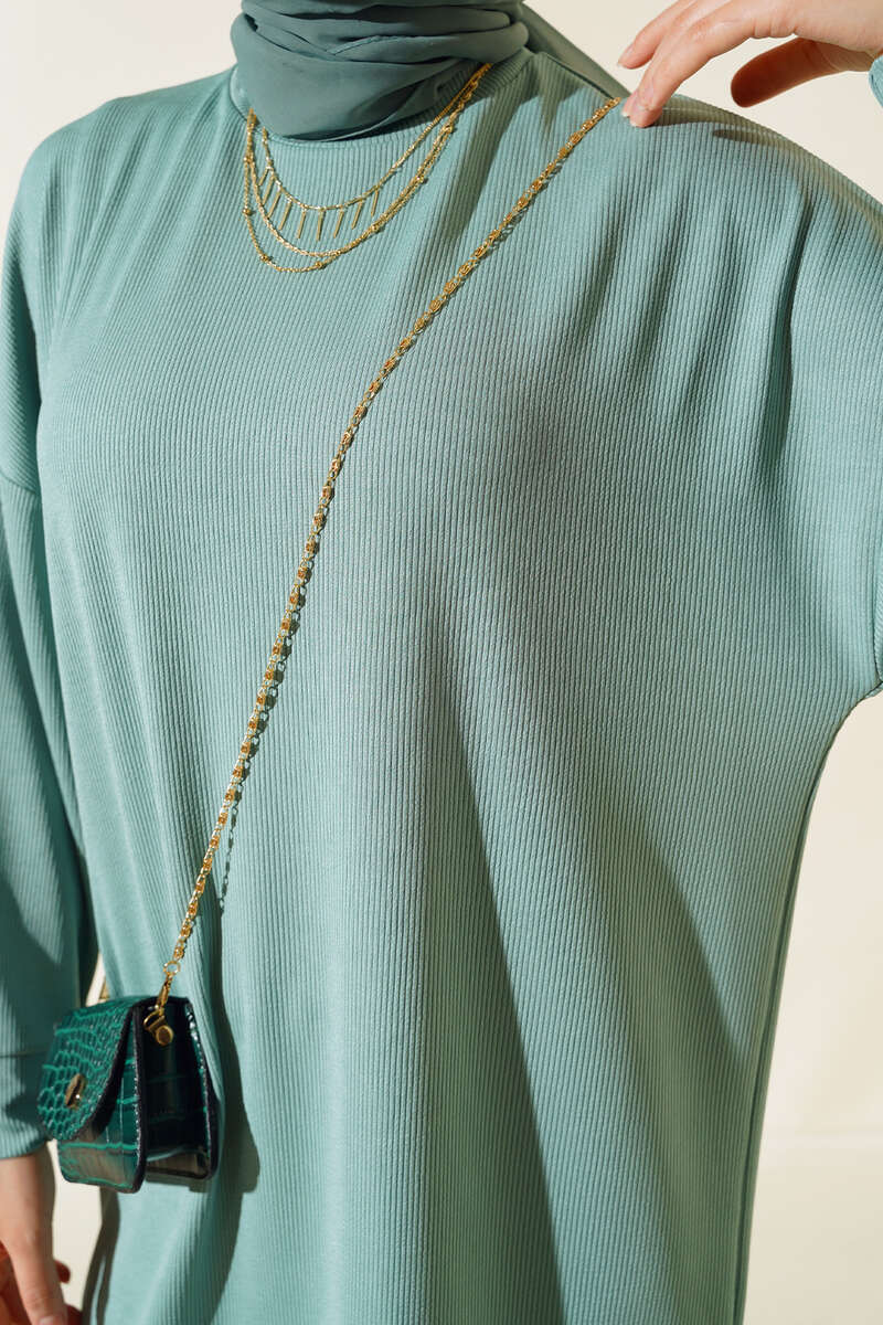 Mint Green Ribbed Two-Piece Set