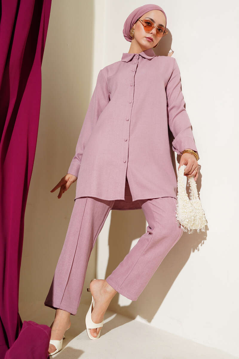 Powder Pink Linen Two-Piece Set