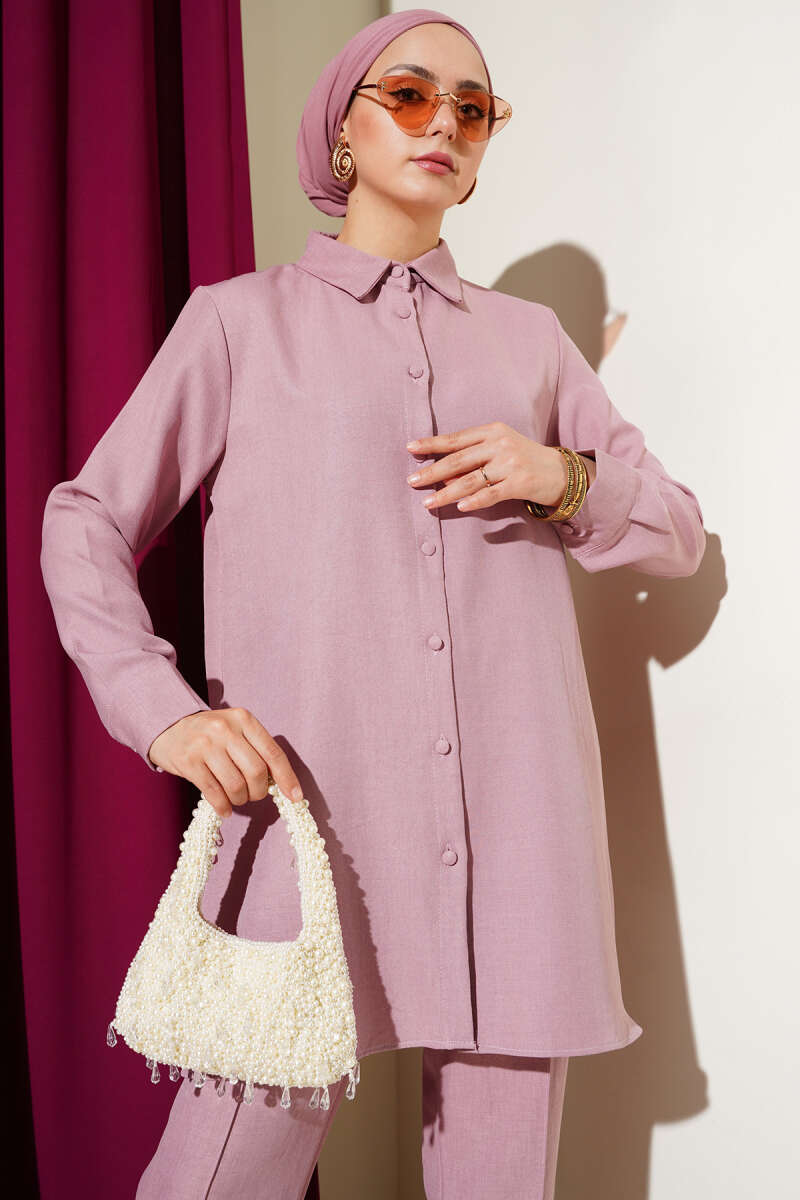 Powder Pink Linen Two-Piece Set