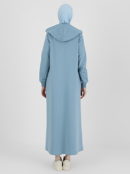 High Quality Cotton Long Hooded Jacket with Zipper