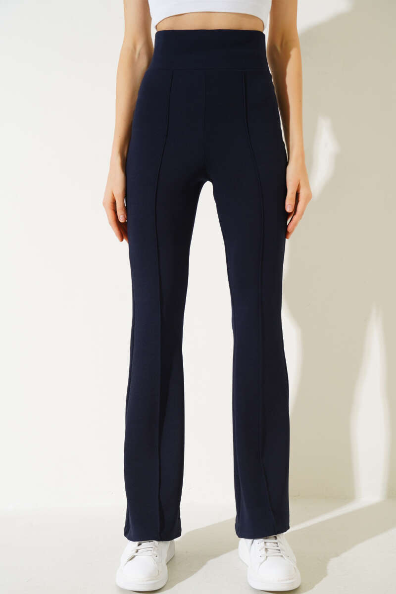Navy Blue Elastic Waist Spanish cut Trouser