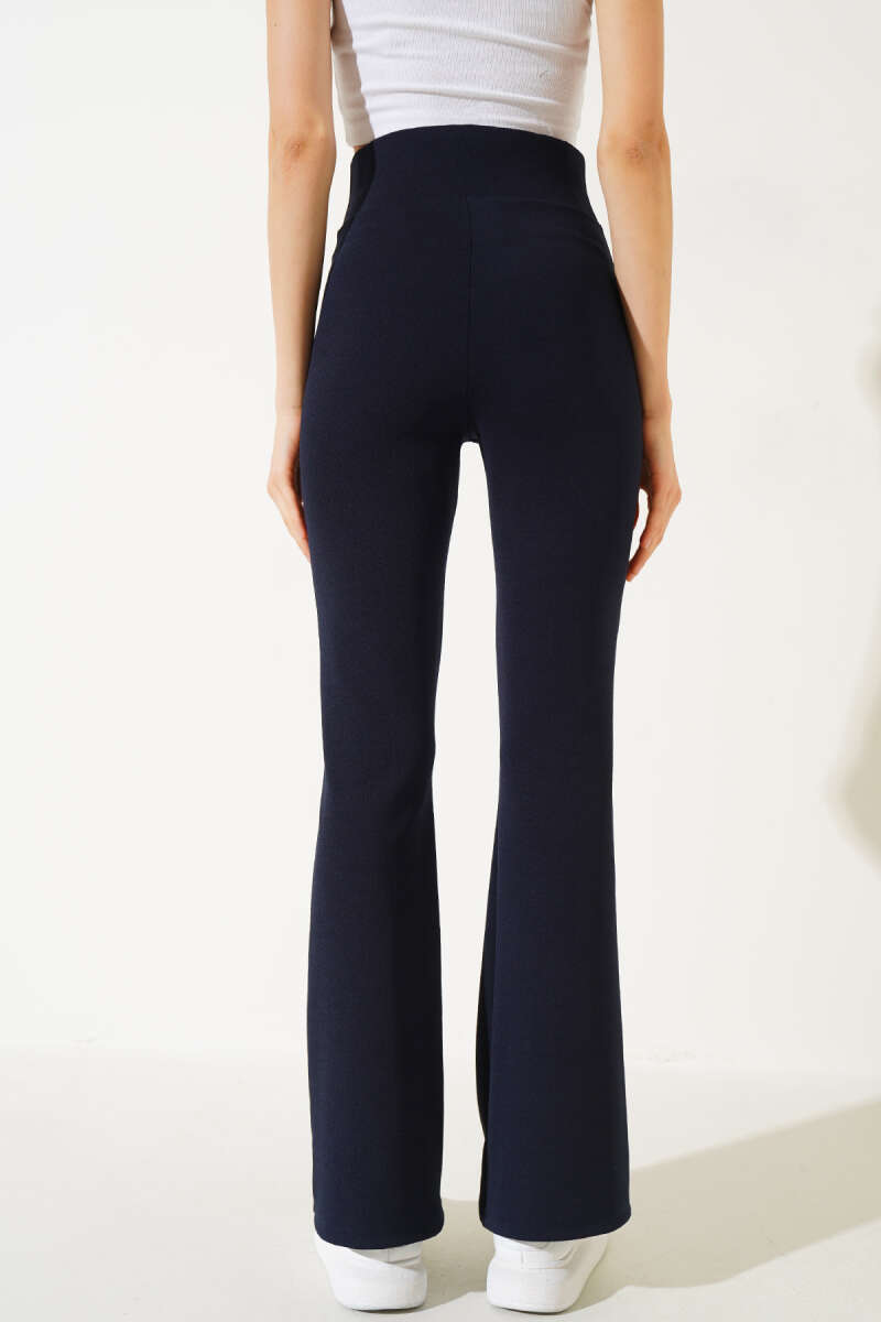 Navy Blue Elastic Waist Spanish cut Trouser