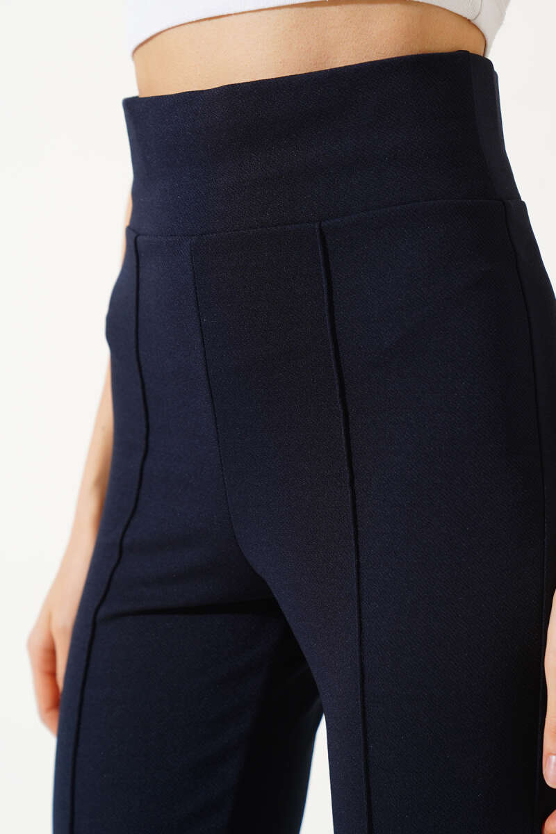 Navy Blue Elastic Waist Spanish cut Trouser