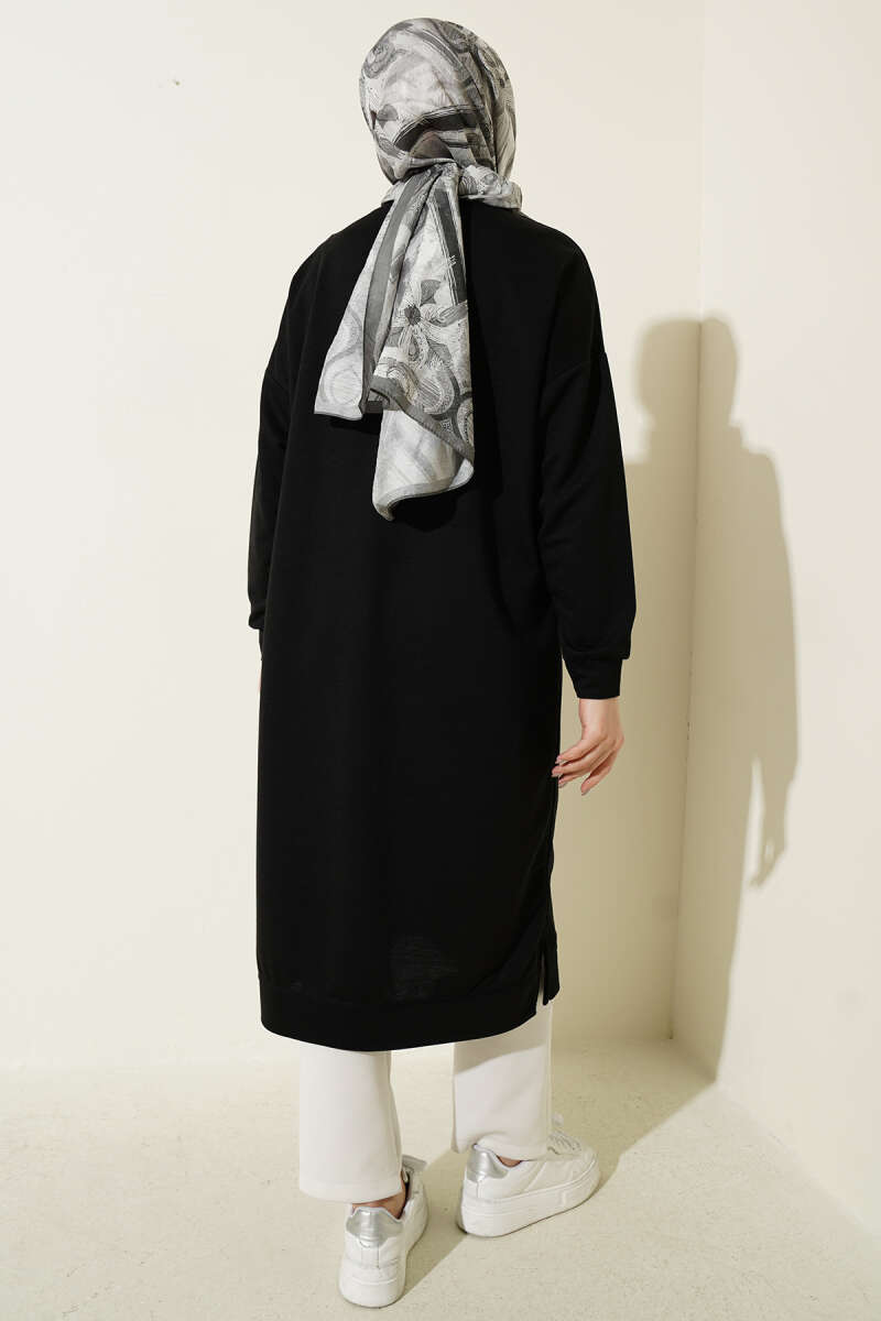 Wide Fit Black Long Basic Tunic