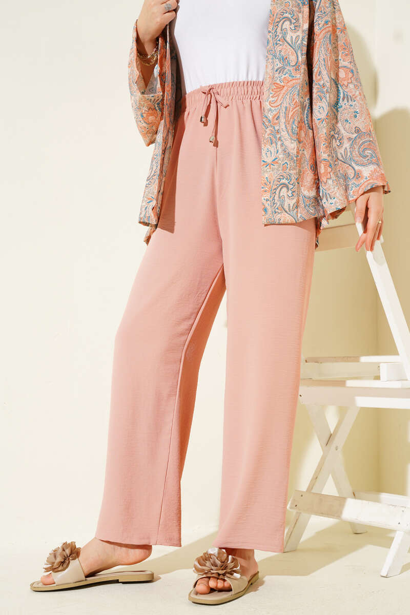 Powder Pink Ayrobin Wide Leg Trousers