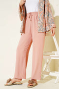Powder Pink Ayrobin Wide Leg Trousers