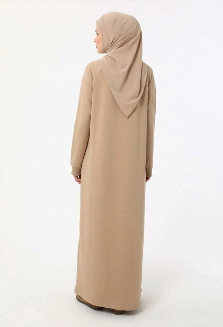 Beige crewneck sweatshirt Dress
