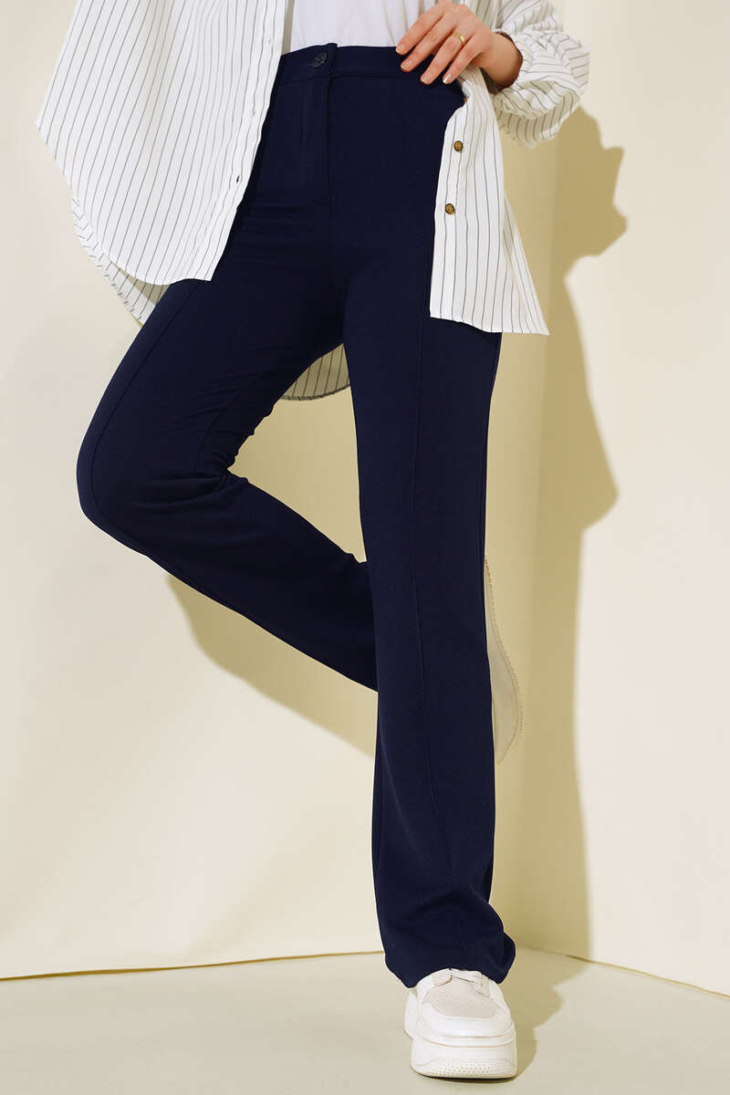 Navy Blue Straight Cut Pant