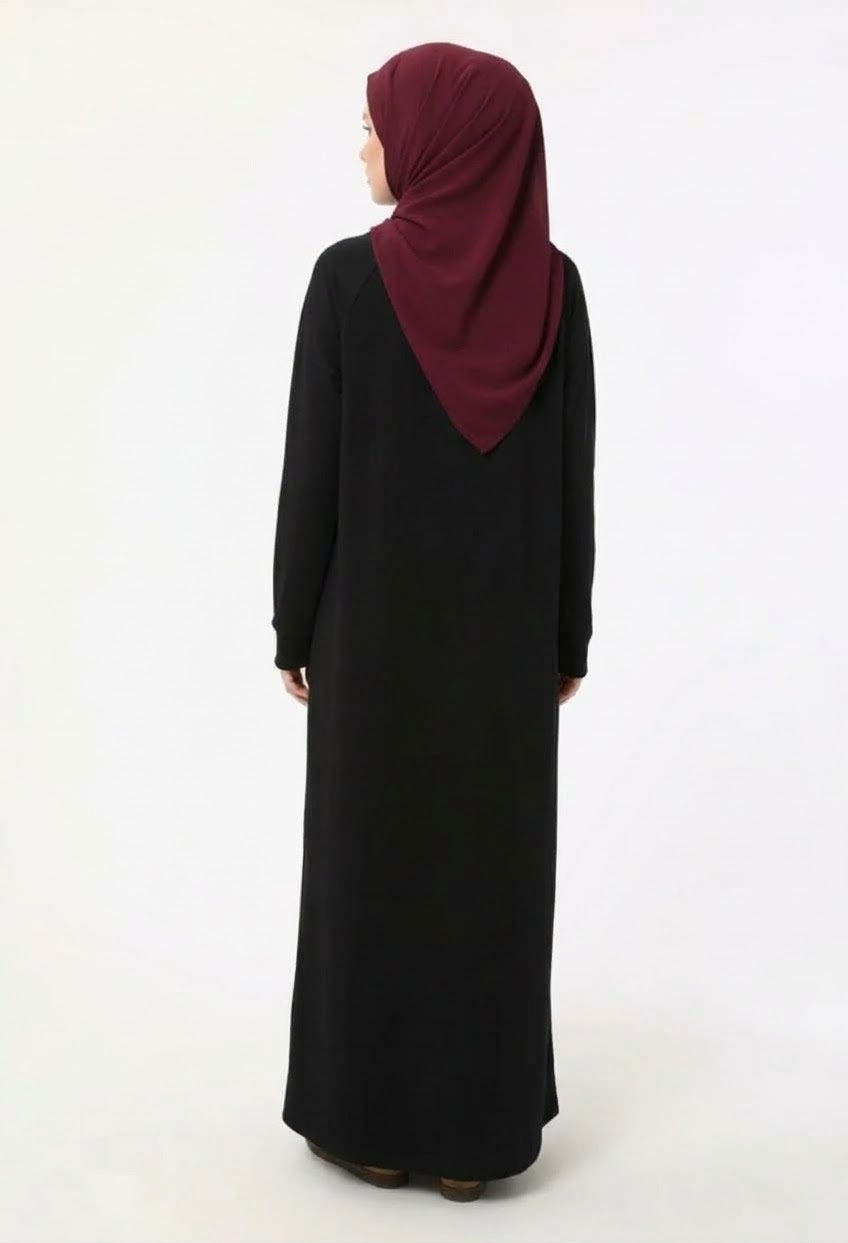 Plus Size Black Crewneck Sweatshirt Dress