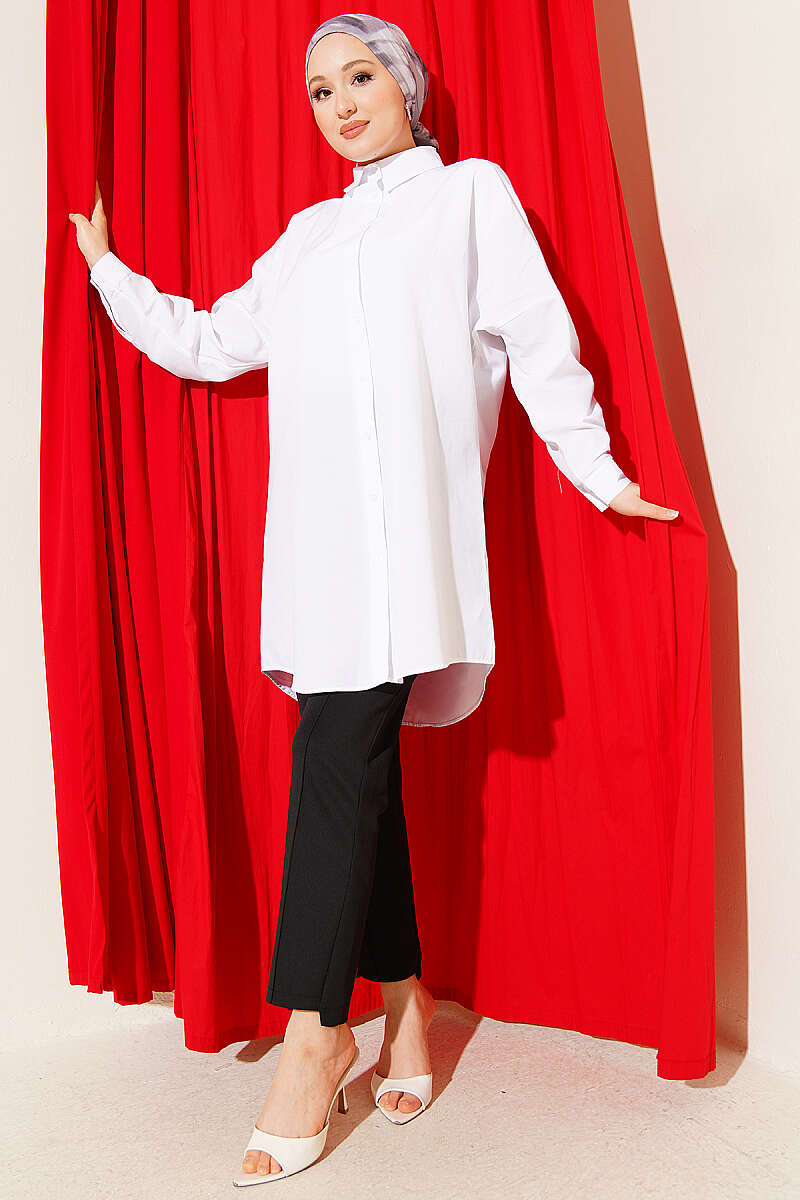White Oversized Plain Shirt