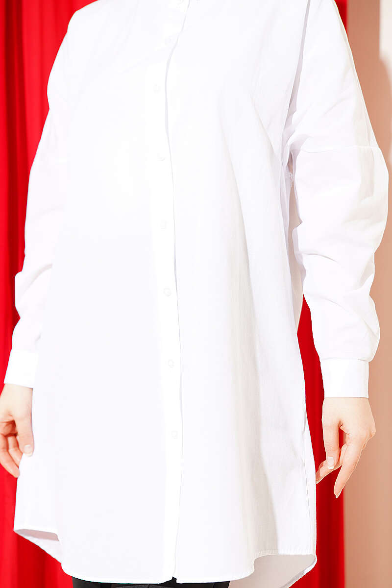 White Oversized Plain Shirt