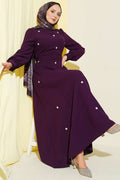Premium Quality Purple Dress with Pearl Flowers (Copy)