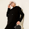 Black Hooded Vest Dress