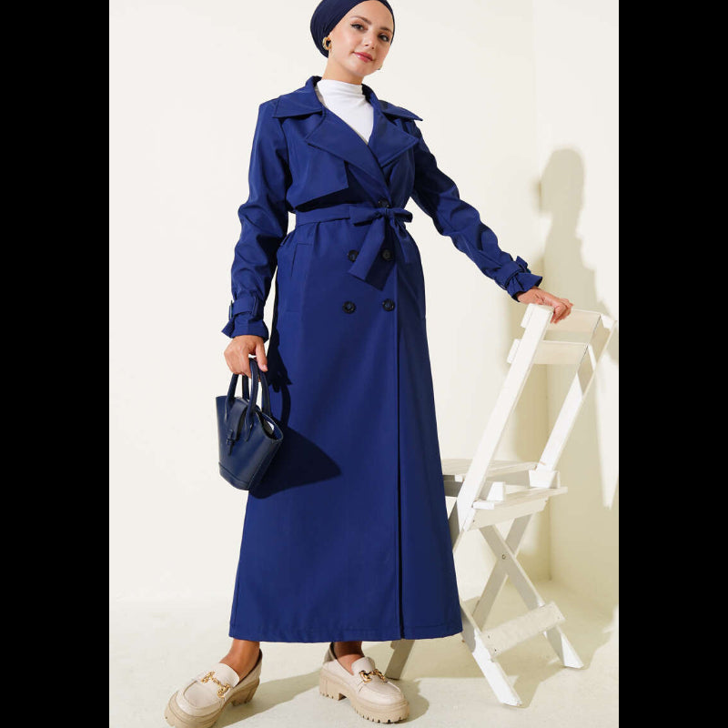 Navy Blue maxi Trench Coat