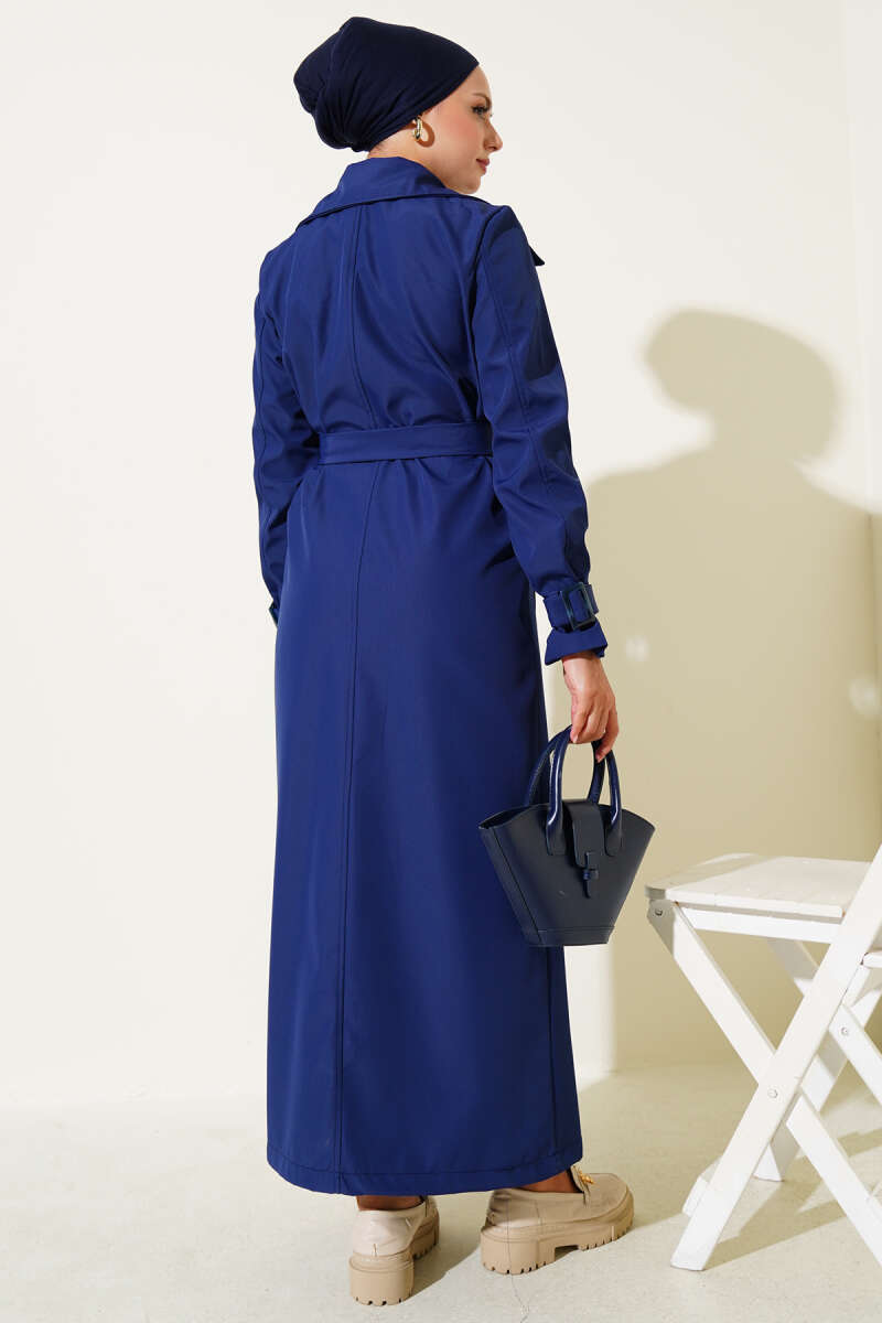 Navy Blue maxi Trench Coat