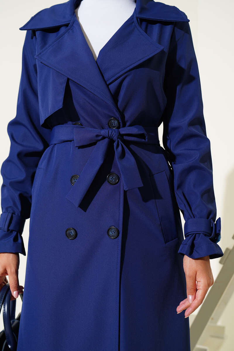 Navy Blue maxi Trench Coat