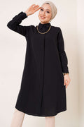 Black Long Style Classic Collar Tunic